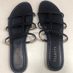 Navy blue Talbots braided flip-flop sandal